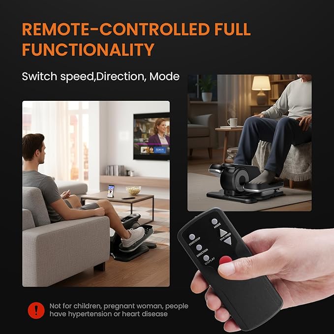 Sweetcrispy Compact Under-Desk Elliptical – Quiet Mini Pedal Exerciser with Adjustable Speed and LED Display, Portable Workout Equipment for Home or Office