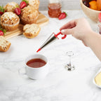 RSVP International Novelty Loose Leaf Tea Infuser/Strainer Includes Drip Stand, Umbrella/Stand, 1.25 x 5"