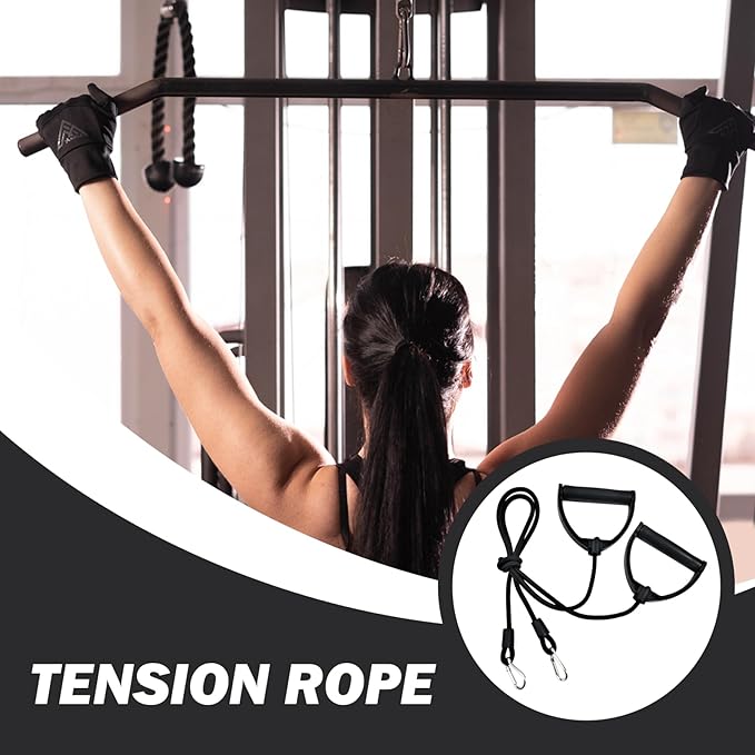 2Pcs Resistance Bands with Clips, Strong Resistance Band with ABS Handle, Exercise Bands Resistance, Replacement Cable Attachments for Gym Stepper Abdominal Machine, Resistance Bands with Clips