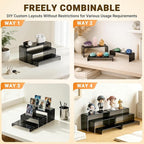 FUNFERY Acrylic Display Risers, 2 Set(7.8" L~8.2" L~8.6" L~9”L~9.3”L) Display Shelf for Figure, Collectibles, Cupcake, 5-Tier Clear Acrylic Stands for Dessert, Jewelry, Candy Showcase
