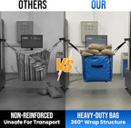 TAILI Extra Large Moving Bags, 6 Pack Blue Heavy Duty Totes For Storage with Visible Window, Wrap Around Handles, Storage Bags for Space Saving, Alternative to Moving Boxes