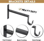 AddGrace Heavy Duty Closet Rod and Shelf Brackets 8 Inch Wall Mounted Closet Rod Bracket with Pole Holder Shelving Support with Screws for Laundry (2 Pack)