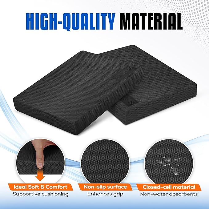 Yes4All 2-in-1 Professional Wooden Balance Boards & Slant Board, 400 lb Adjustable Incline Slant Board for Squats, Balance Boards for Adults + Engineering Wood Slant board & Balance board (2in1)