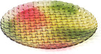 MAGCOLOR Colorful Round Woven Crystal Glass Decorative Plate 11 Inch-Diameter. (Colorful)