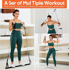 Pilates Bar Kit with Resistance Bands, 3-Section Multifunctional Yoga Pilates Bar with Metal Adjustment Buckle.Portable Pilates Equipment for Women & Men Full-Body Workouts at Home Gym