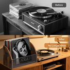 Vinyl Record Storage, Vinyl Record Album Holder, Retro Album Storage Record Case Box, Record Box Case Crate, Wooden LP Record Crate, Record Organizer for Home Decor and Collection Display
