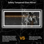LOAAO 60X28 LED Bathroom Mirror with Lights, Anti-Fog, Dimmable, Backlit + Front Lit, Lighted Bathroom Vanity Mirror for Wall, Memory Function, Tempered Glass, ETL Listed