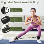 VITEVER Ankle Resistance Bands with Cuffs for Women, Leg Glute and Booty Workout Equipment for Home Gym, Pilates Equipment, Ankle Weights with Green Resistance Bands for Kickbacks Hip Fitness Training