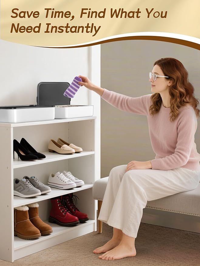 Sock and Underwear Organizer for Drawer with Lid, 15 Grid Plastic Storage Box for Closet and Dresser, Drawer Organizer for Baby Clothes and Nursery, Tie and Necktie Holder, Small Parts Storage Box