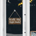 Wood Decor Sign We'Ll Be Right Back Mahalo Wood Office Sign Retro Wooden Public Decorative Hanging Sign For Home Door Fence Vintage Wall Plaques Decoration 12X6In
