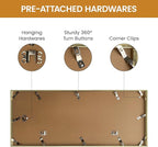 11x27 Aluminum Metal Picture Frame,Tempered Glass Gold Photo Frame 11x27 for Family Photo,Posters,Art,Document to Wall Mount Horizontally or Vertically