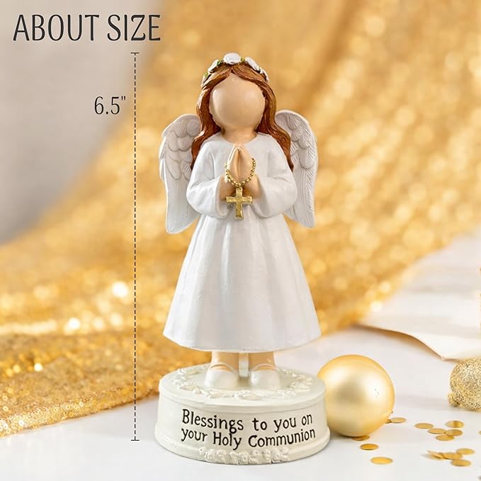 First Communion Statue for Girls, First Communion Figurine, Holy Communi Gifts, 1st Holy Communi Gift for Girls, 1st Commun Decorations Gifts Girl, Goddaughter Gift