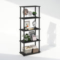 Furinno Turn-N-Tube Book Shelf, 5-Tier Bookshelf, Bookcase with Multipurpose Compact Display Rack, 11.6 x 23.6 x 57.4, for Living Room, Bedroom, Home Office, Americano/Black
