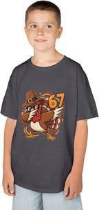 Dabbing Turkey 67 Funny Thanksgiving Pilgrim Kids Boys Girls Cool Swag Retro Fall Football Feast