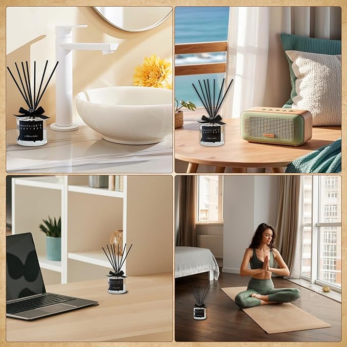 130Pcs Reed Diffuser Sticks-7.5Inch/3mm Black Reed Sticks,Diffuser Refills.Suitable for Diffusing Essential Oil Aromas (3mm X 19cm (130pcs))