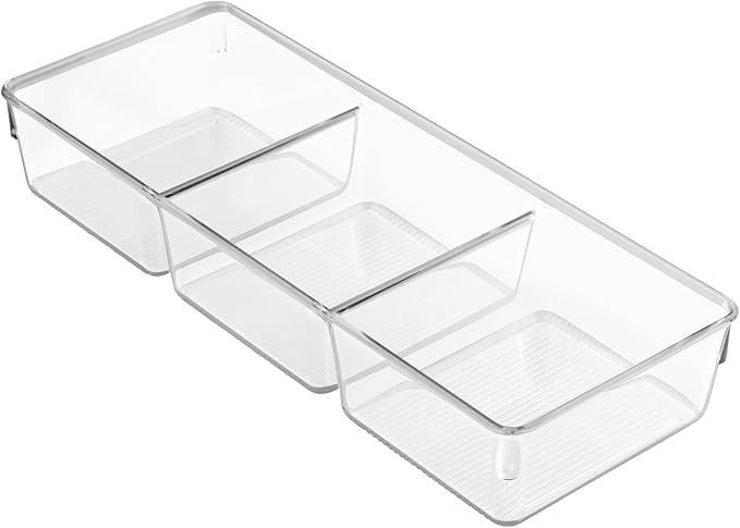InterDesign Linus Dresser and Vanity Drawer Organizer, 13-inch by 5-inch by 2.25-inch, Clear