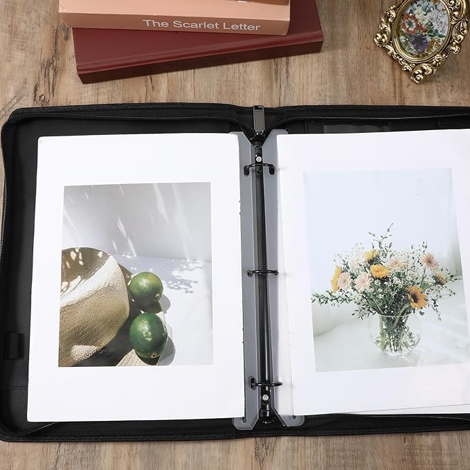 24Pcs 3 Hole Magazine Binder Inserts Holder, 3 Ring Binder Strips Punched Magazine Organizer Sheet Music Folder for Paper File Book(Translucent White)