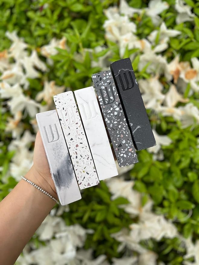A&S Mezuzot A&S Modern Stone Mezuzah Case Design, Mezuza Cover for Scroll Protection, Easy Peel and Stick Houswarming Gift and Home Blessing (Terrazzo Beige, 6 Inches)