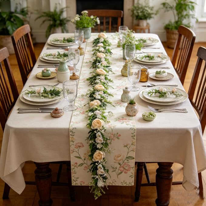 idyllic 6ft Spring White Peony Climbing Vine Decoration Artificial Floral Garland for Front Door Window Porch Mantel Staircase Table Runner Wedding Indoor Outdoor Home Decor