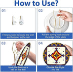 Decorative Plates for Display 10" Colorful Ornate Floral Tile Design Red Yellow Blue Accents Ceramic Ornament with Display Stand and Hook Up for Wall Decor Hanging Festival Wedding Gift