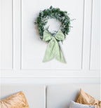 Christmas Wreath Sash for Front Door, Green Stripes Burlap Sash Holiday Wreath Accessories for Home Wedding Birthday Decorations