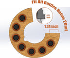 TJ.MOREE Bamboo Diffuser Holder Carousel- 2 Tier Height Increase Rack with Upper Tray for Holding Diffuser, for 5ml, 10ml, 15ml, 20ml Essential Oils Bottles