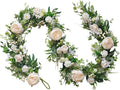 idyllic 6ft Spring White Peony Climbing Vine Decoration Artificial Floral Garland for Front Door Window Porch Mantel Staircase Table Runner Wedding Indoor Outdoor Home Decor