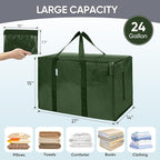 TICONN 6 Pack Extra Large Moving Bags Heavy Duty with Zippers & Carrying Handles, Durable Storage Bags Moving Boxes for Closet Organizers and Storage (6 Pack, Olive)