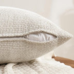MIULEE Pack of 4 Couch Throw Pillow Covers 16x16 Inch Neutral Soft Decorative Pillow Covers Farmhouse Boho Cushion Covers for Spring Home Decor Sofa Bedroom Living Room