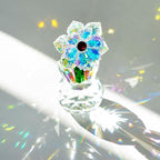 Crystal Sunflower Figurine Handcrafted Glass Flowers Collectible Small Sunflower Paperweight Table Decoration for Home Decor(3.7 * 1.8inch)