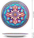 Morocco Floral Watercolor Stained Glass Print Decorative Plates Home Decor Ceramic Plates, Dinner Plates Display for Kitchen, Hallway Console Side Table, Presents for Family Friends, 6 Inch