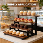 NANXITU 4 tiered Wood Risers Display Stands, Straight Display Stands for Vendor Events, Cupcake Dessert Food Stand Display Table,Craft Shows Farmers Market Retail Display Racks for Collectible Perfume