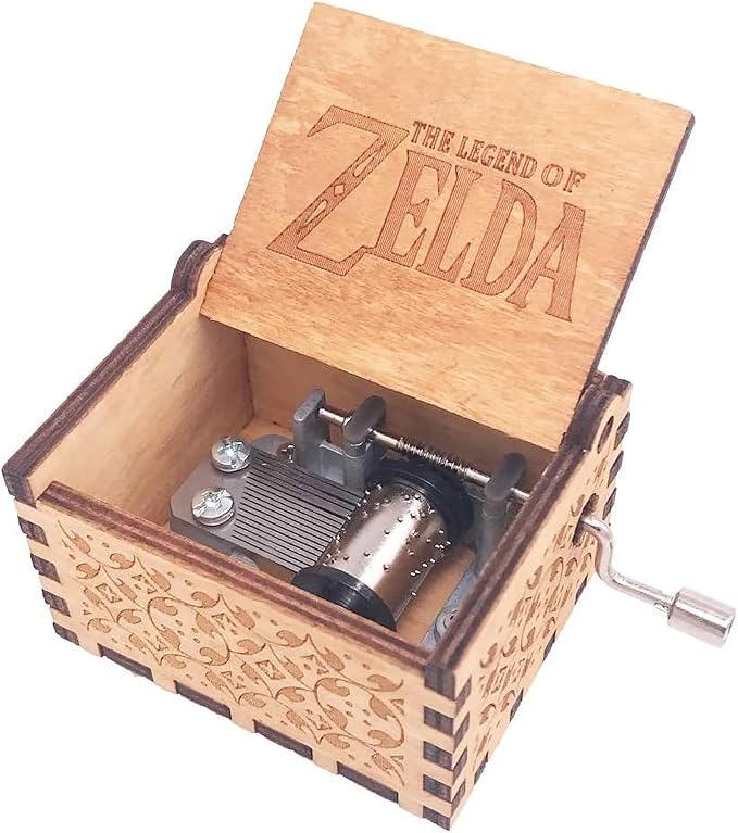 Youtang Music Box Hand Crank Musical Box Antique Engraved Carved Crafts,Play Song of Storms,Brown