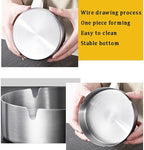 Ashtray Stainless Steel Cigarette Ashtray Ash Tray for Cigarettes 2 Pack (Silver, 3.15in)