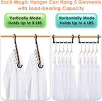 Closet Organizers and Storage, Magic Space Saving Hanger for 40 Heavy Clothes, Smart 360° Swivel Hook Cascading Hangers, Closet Organization Clothes Hangers, College Dorm Room Essentials for Girls