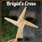 Bucherry St. Brigid's Wall Cross Decor Irish Gift Cross with History Card for Irish Blessing Gift for Celtic Imbolc Decor(Classic Style,8 in,Straw Color)