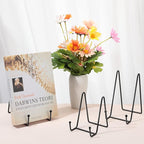 Mixweer 12 Pcs Book Stands for Display Metal Picture Frame Stand Book Plate Picture Holder Easels Photo Holder for Decorative Display(4.3 Inch, 6 Inch, 8 Inch,Black)