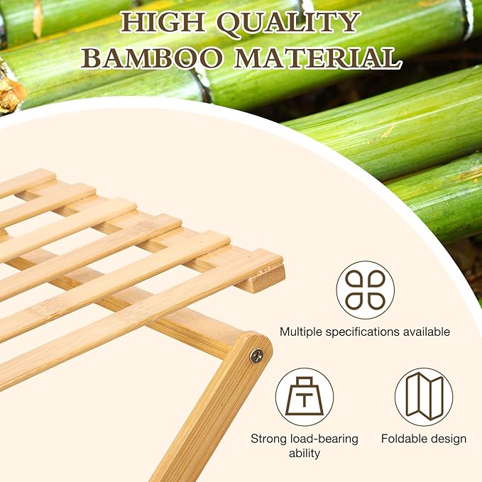 Bamboo Shoe Rack 6 Tier Foldable Shoe Rack Narrow Vertical Shoe Organizer Free Standing Shelf, Multifunctional Slim Storage for Entryway, Corner, Bedroom, Hallway, Wood Color