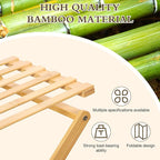 Bamboo Shoe Rack 5 Tier Foldable Shoe Rack Vertical Bamboo Shoe Organizer Free Standing Shelf for Entryway, Closet, Bedroom, Wood Color