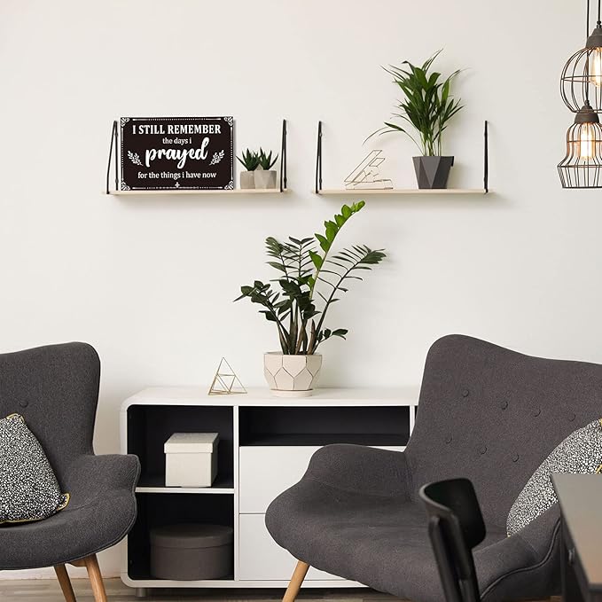 I Still Remember The Days I Prayed Sign Inspirational Table Blessed Signs Living Room Decor Wood Table Centerpieces Box Signs Farmhouse Decor House Prayer Wooden Rustic Gift for Bedroom Shelf(Black)