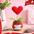 Wavwavw Sister Gifts Handmade Crochet Doll with Card Crochet Present for Sisters Sis Big Little Sister Birthday Wedding Home Decor(Heart)