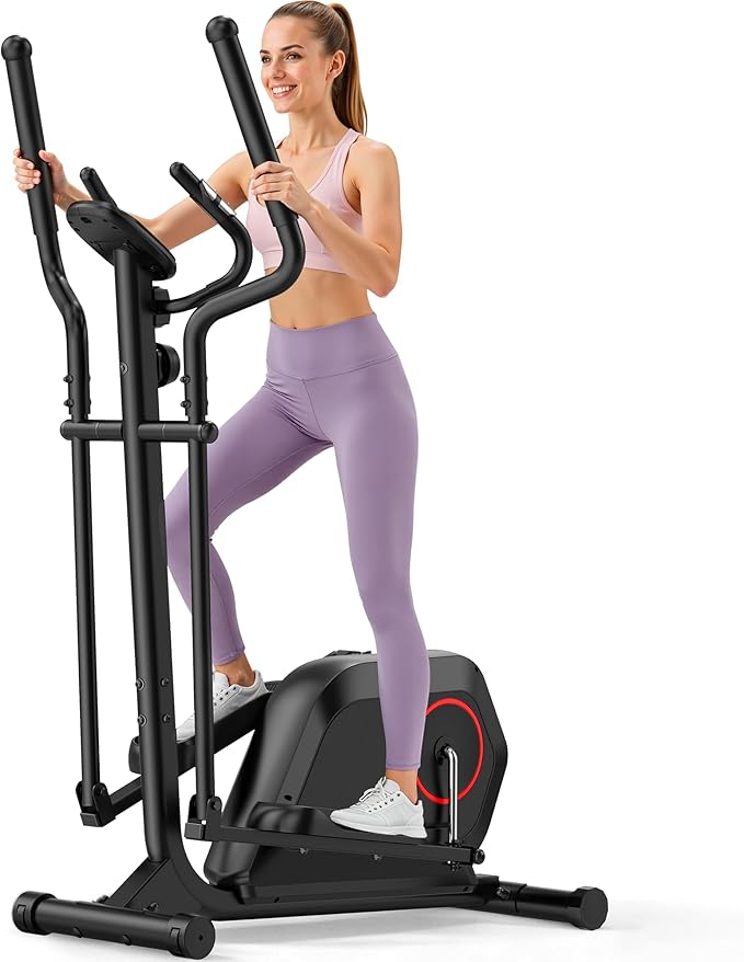 Elliptical Exercise Machine for Home Use, Elliptical Machine with Hyper-Quiet Magnetic Drive System, 14-Level Resistance Adjustment, 15.5IN Stride, 300LBS Weight Capacity, Tablet Holder