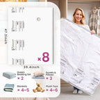 TAILI 8 Pack Vacuum Storage Bags, XXL Jumbo (47x39 Inch), Vacuum Sealed Bags for Comforter and Blankets, Bedding, Clothing, Giant Space Saver Bags for Huge Stuffed Toy
