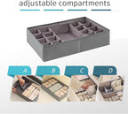 Drawer Organizer Clothes, Adjustable Dividers and Can Change the Size of the Dividers According , Can be Used in the Bedroom, Nursery and Closet Organizer or Storage, Underwear, Socks (Grey, Big)