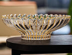 MAGCOLOR Hand-painted Gold Decorative Bowl-12 inch Diameter, Fruit Bowl, Kitchen Table Centerpiece, Home Decor. (Gold)