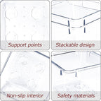 4 PCS Clear Plastic Drawer Organizer, Desk Drawer Divider Organizers and Storage Bins for Makeup, Jewelry, Gadgets for Kitchen, Bedroom, Bathroom, Office (9.0"x3.0"x2.2")