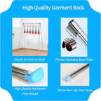 Lmaray Portable Travel Garment Rack, Stainless Steel Foldable Mini Drying Clothes Rack for Travel, Camping, Hotel Room, Laundry, Dance, Indoor, Outdoor (B-Longer & Thicker)