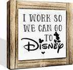 Work Desk Signs, Box Sign Wood Desk Sign Decor, Home Office Tabletop Decors, Work Inspired Wood Sign, Office Gift for Friends Women, Coworker Gift, Decorative Wooden Plaque 5.9×5.9 inches