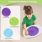Balance Board with Maze for Kids, 20 inch Labyrinth Wobble Board Rocking Seesaw Sensory Training with 2 Balls & 2 Replacement Labyrinth Disks, Non-Slip Pedals Indoor Outdoor for Boys Girls