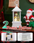 Christmas Snowman Snow Globe Light up Lantern with 8 Songs, 10.83" White Christmas Snow Globes for Kids Adults, 6H Timer & Dual Power, Snowglobes Christmas Decorations Indoor, Gifts for Women Men